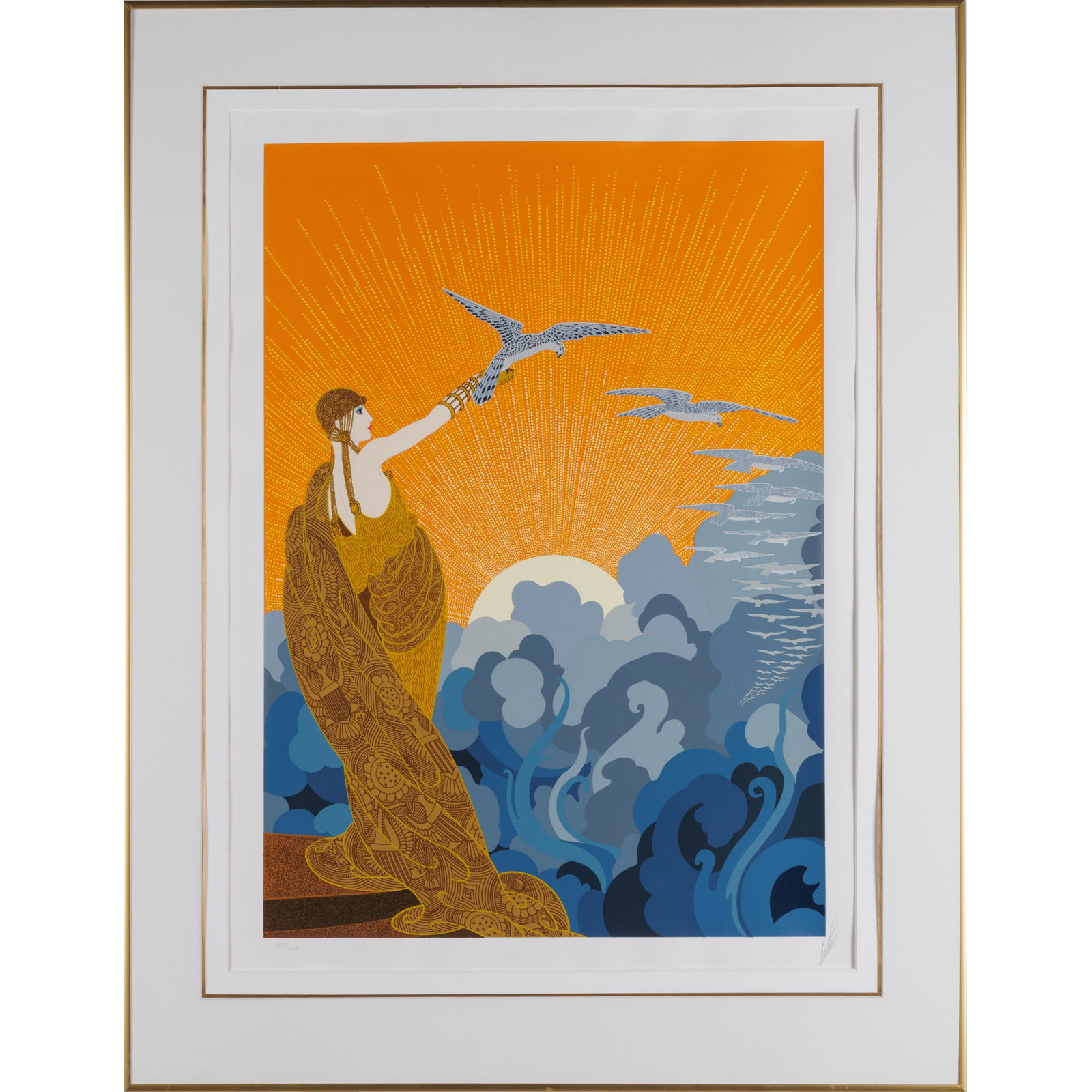 Erte (Romain de Tirtoff) (Russian/French, 1892-1990).: Erte (Romain de Tirtoff) (Russian/French, 1892-1990).Wings of Victory, 1978.Color screenprint on wove paper, signed in pencil, numbered 109/325, published by Circle Fine Art Corporation, Chicago, prin