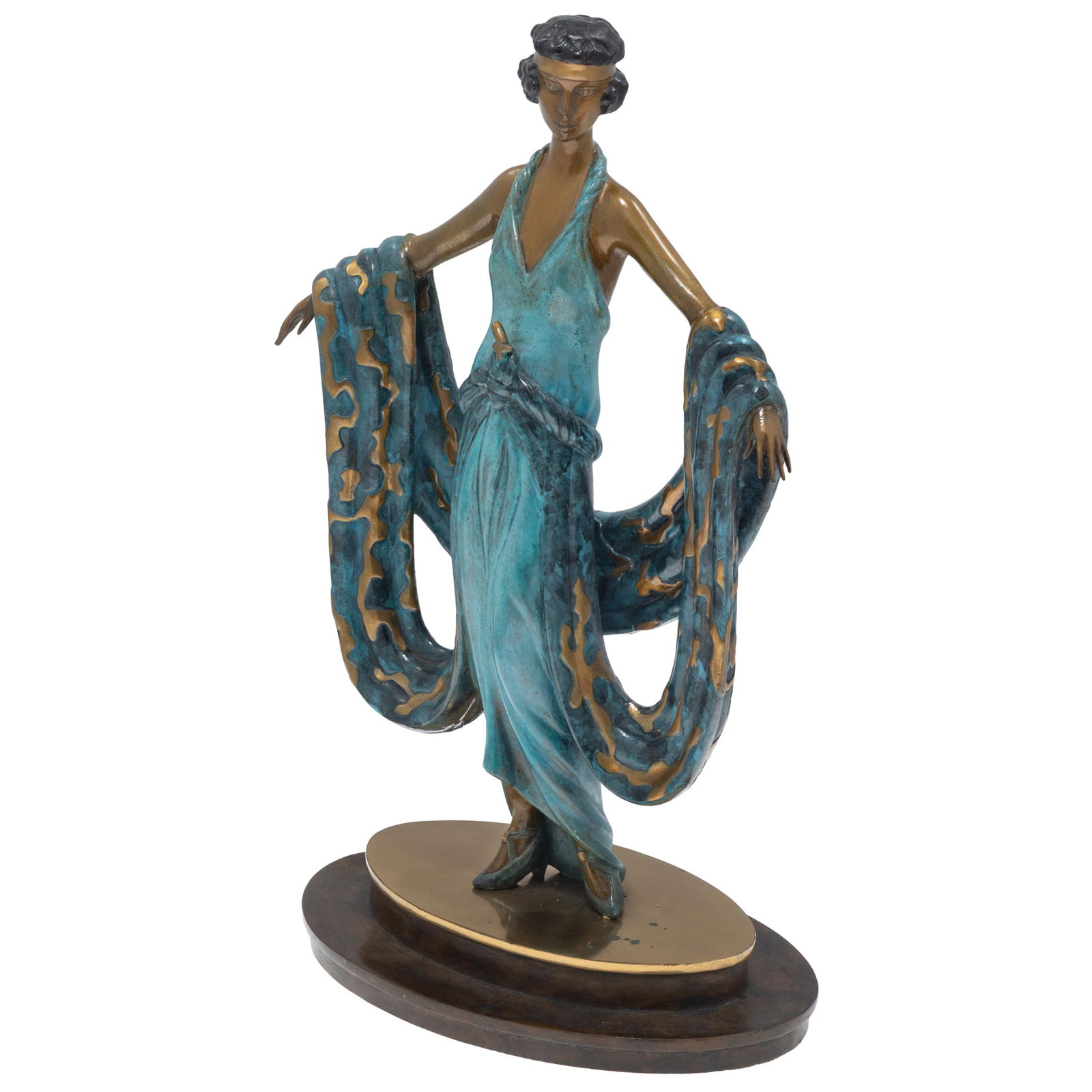 Erte (Romain de Tirtoff) (Russian/French 1892-1990).: Erte (Romain de Tirtoff) (Russian/French 1892-1990).Gala, 1980.Cold-painted and partial gilt bronze, with inscribed signature, stamped 232/300, with the stamp of the publisher, Fine Art Acquistions Lt