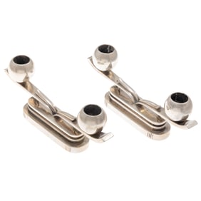 Pair of Sterling Silver Candle Holders, Hans Hansen Design
