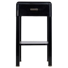 Art Deco Lacquered Metal and Chrome Night Stand