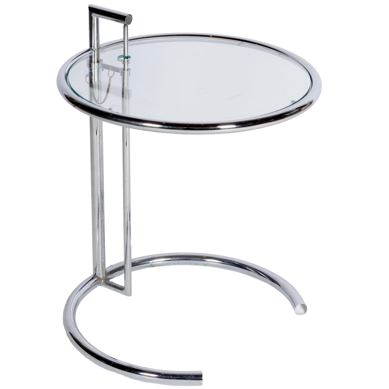 Eileen Gray Style Glass and Chrome Side Table (1 of 7)