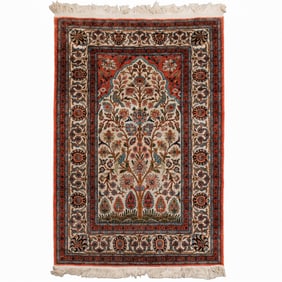 Tabriz or Qom Tree of Life Rug