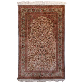 Kashan Silk Prayer Rug