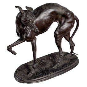Spelter Figure of a Greyhound, in the style of Antoine-Louis Barye