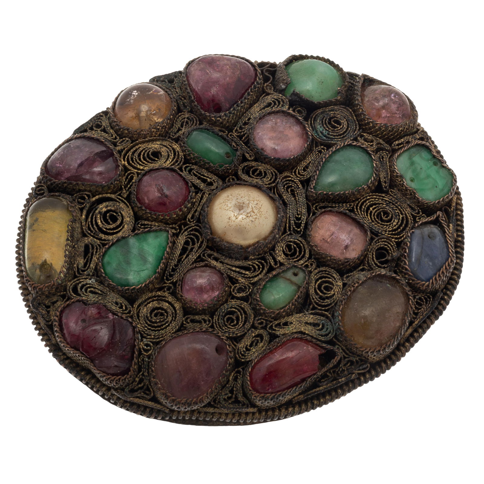 Vintage Chinese Export Multi-Stone Brooch (1 of 3)