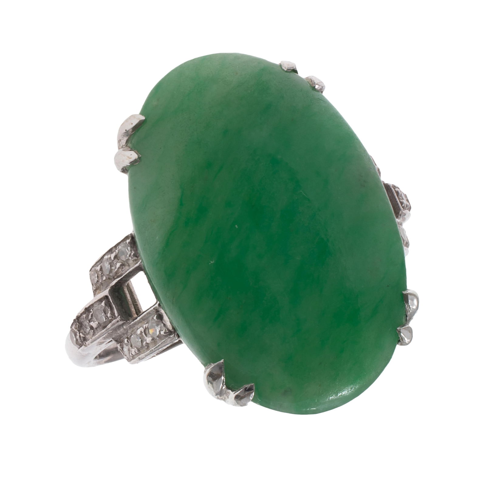 Jade, Diamond, Platinum Ring (1 of 5)