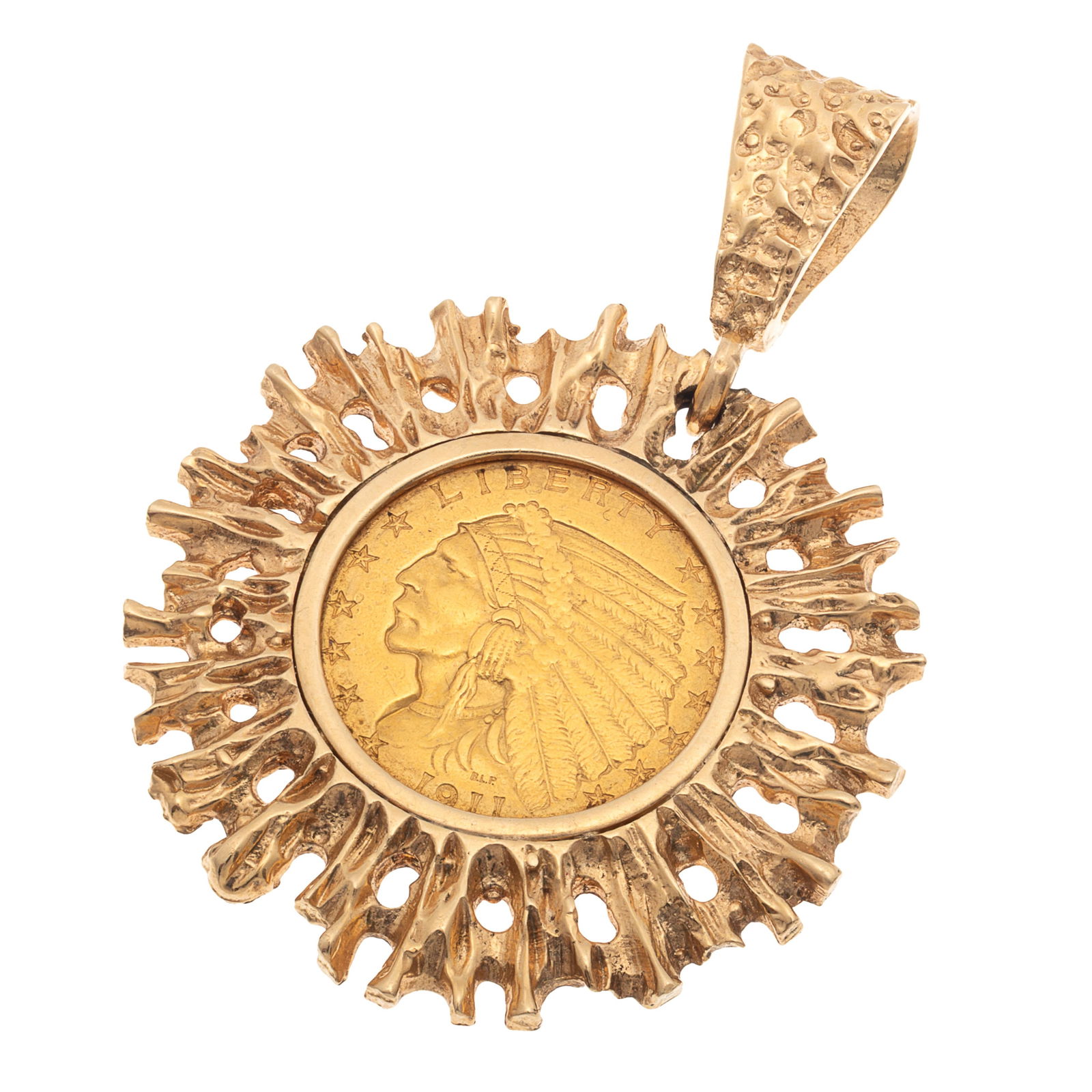 U.S. 1911 Indian Head Gold Coin, 14k Pendant (1 of 3)