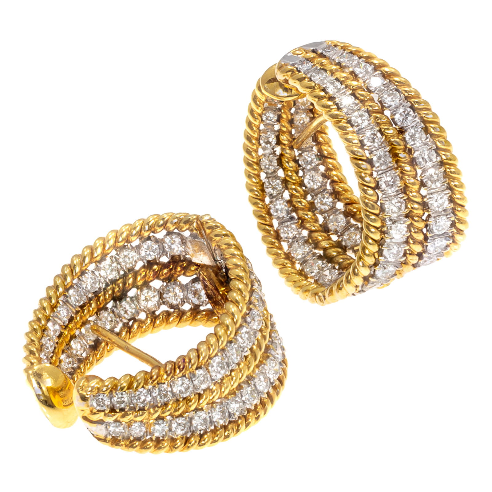 Pair of Diamond, 18k 'Inside / Outside' Earrings (1 of 5)
