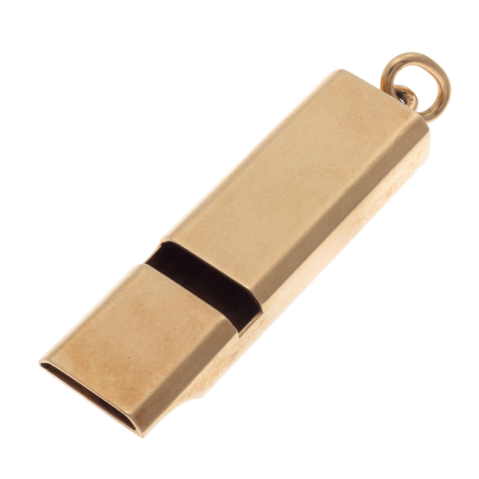 14k Yellow Gold Whistle Pendant: 14k Yellow Gold Whistle PendantThe 14k yellow gold whistle pendant measuring approximately 1.70 x 0.40 inches. Marked 'Cartier, 14k.'Gross weight: 6.4 grams.