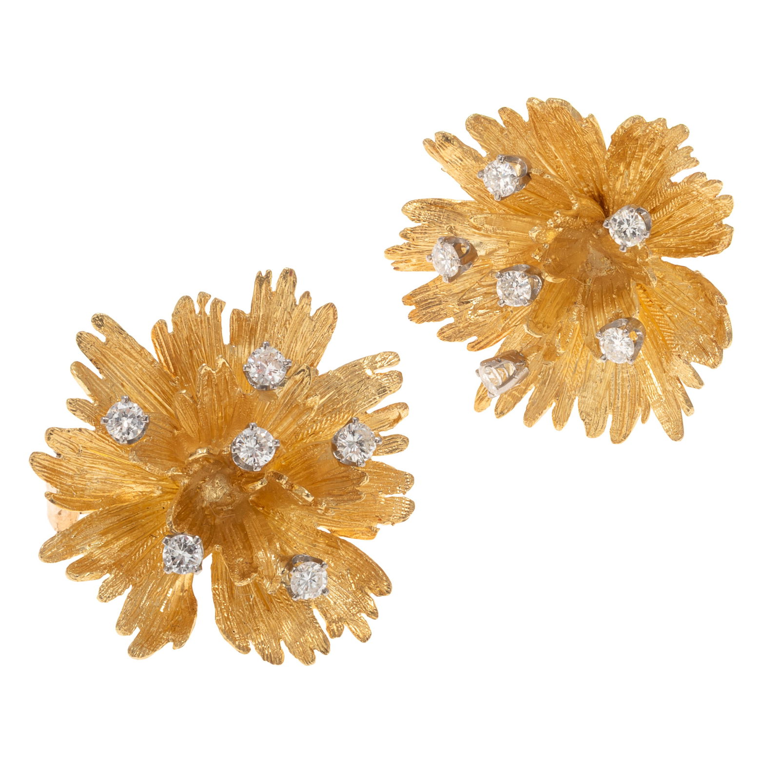Pair of Diamond, 14k Yellow Gold Earrings (1 of 6)