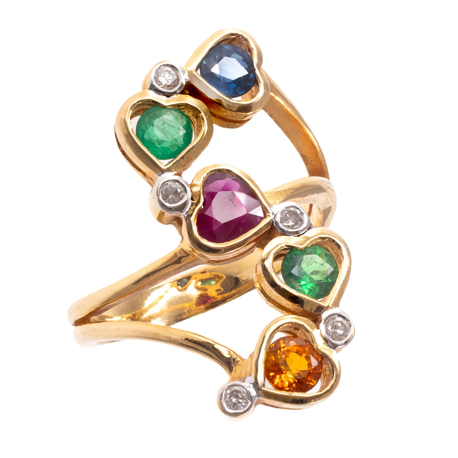 Diamond, Multi-Stone, 18k Hearts Ring (1 of 5)