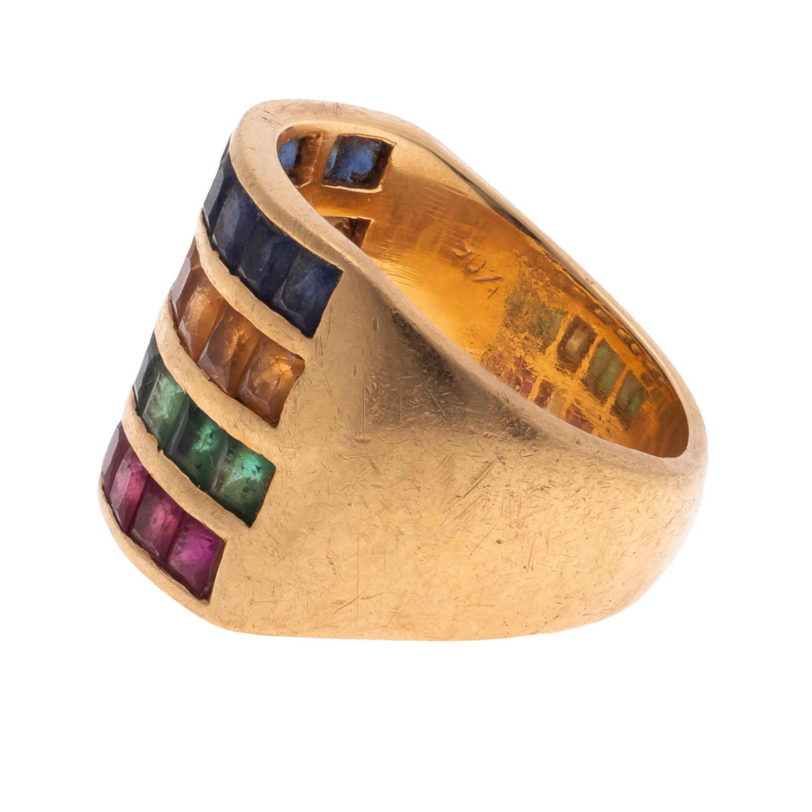 Diamond, Ruby, Sapphire, Emerald, 18k Ring - 3