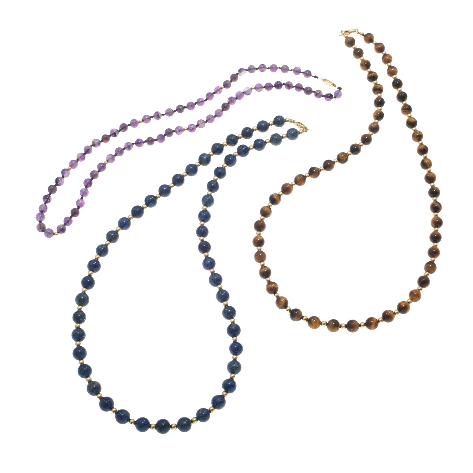 Collection of Three Gemstone Bead, 14k Necklaces (1 of 4)