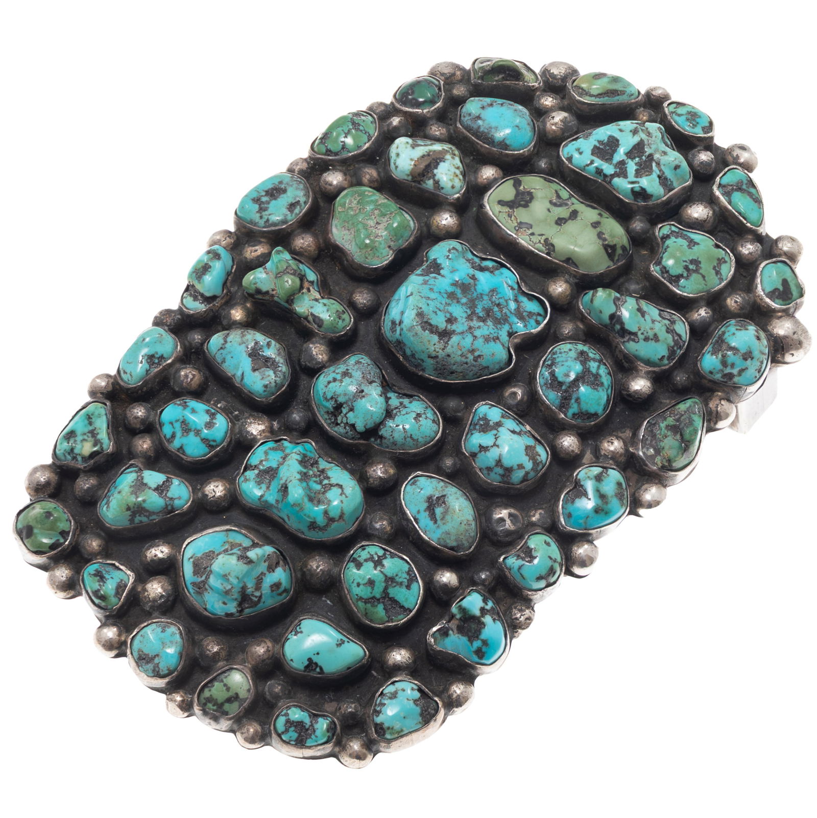 Navajo Turquoise, Sterling Silver Belt Buckle (1 of 4)