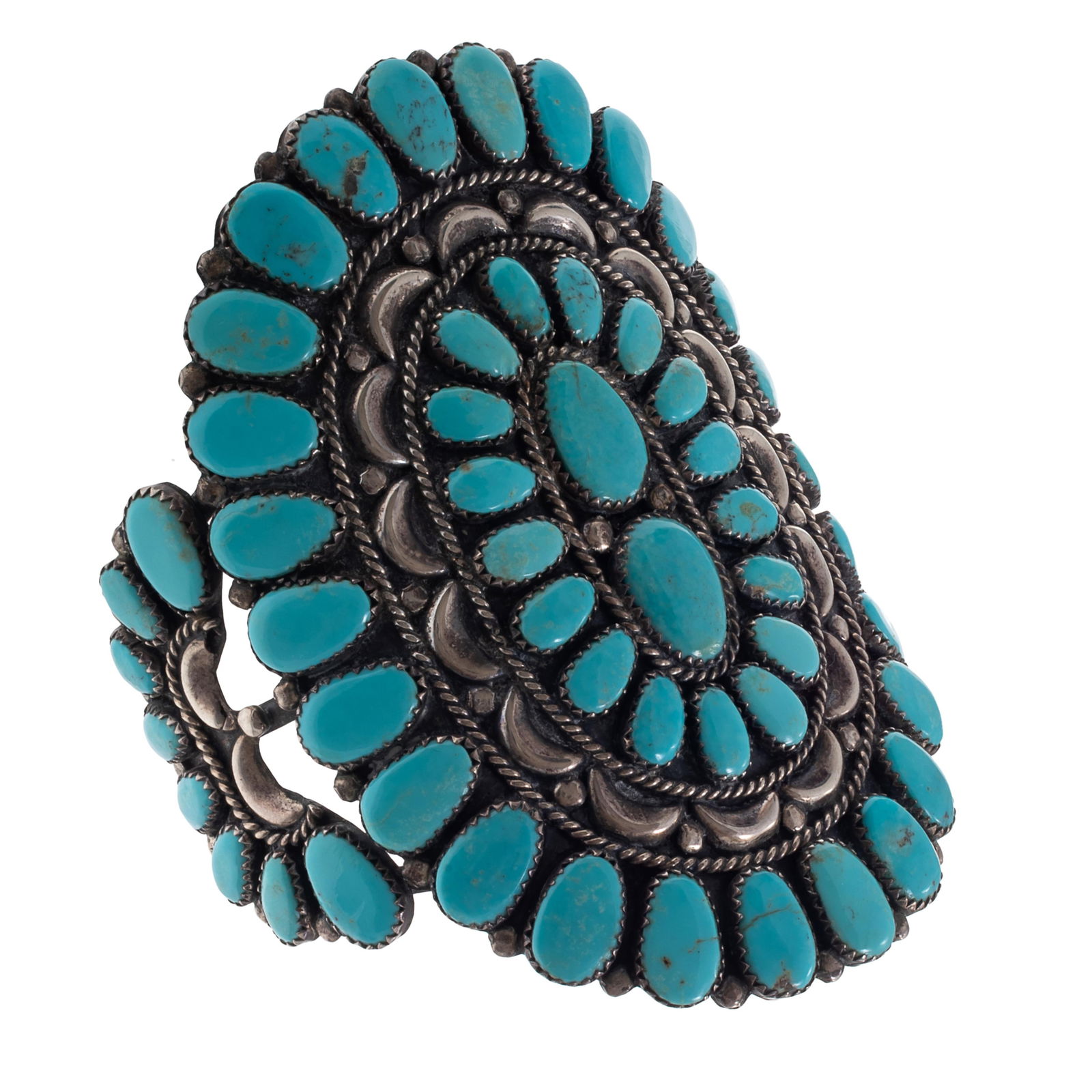 Zuni Turquoise, Sterling Silver Cuff Bracelet (1 of 5)
