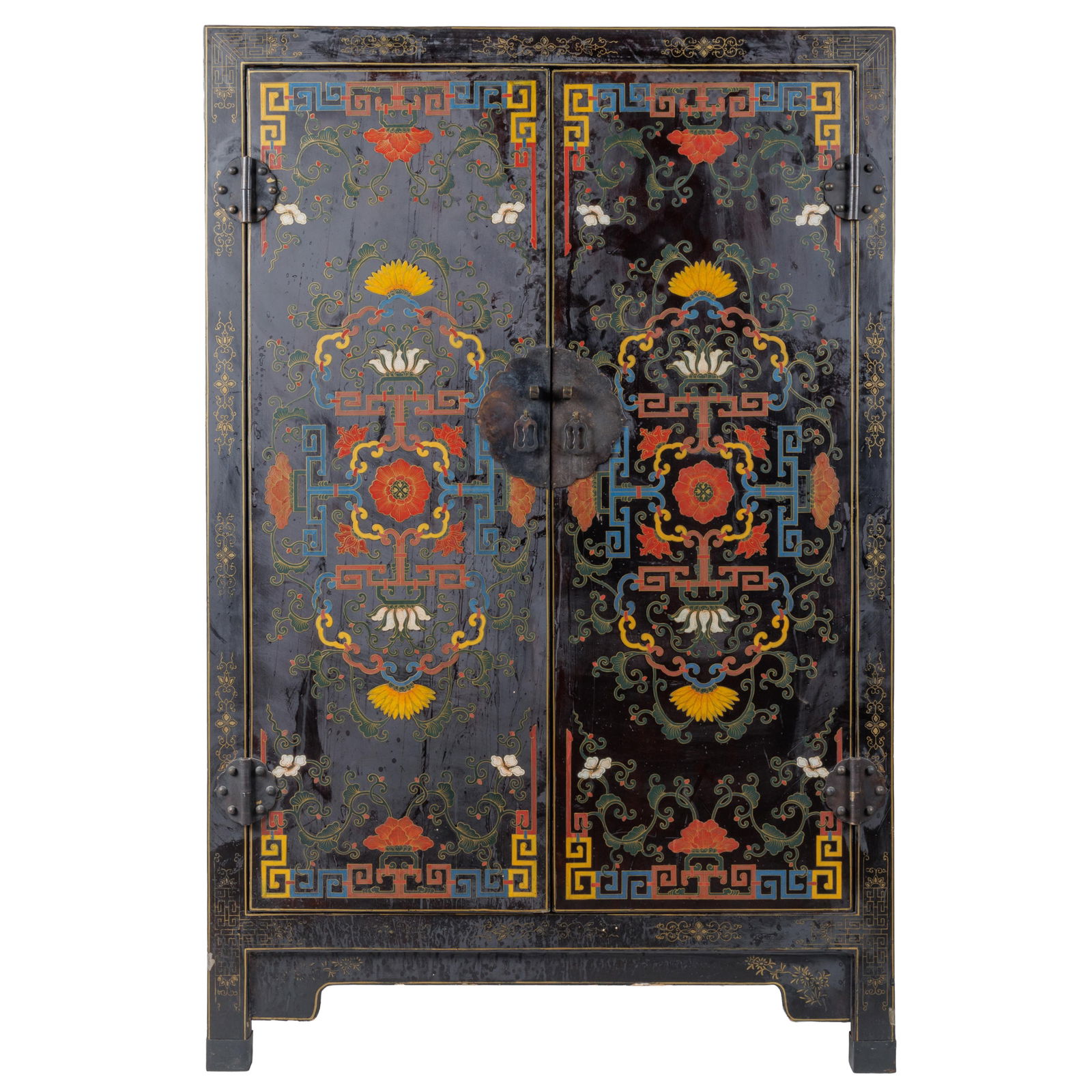Chinese or Tibetan Lacquered Cabinet (1 of 10)