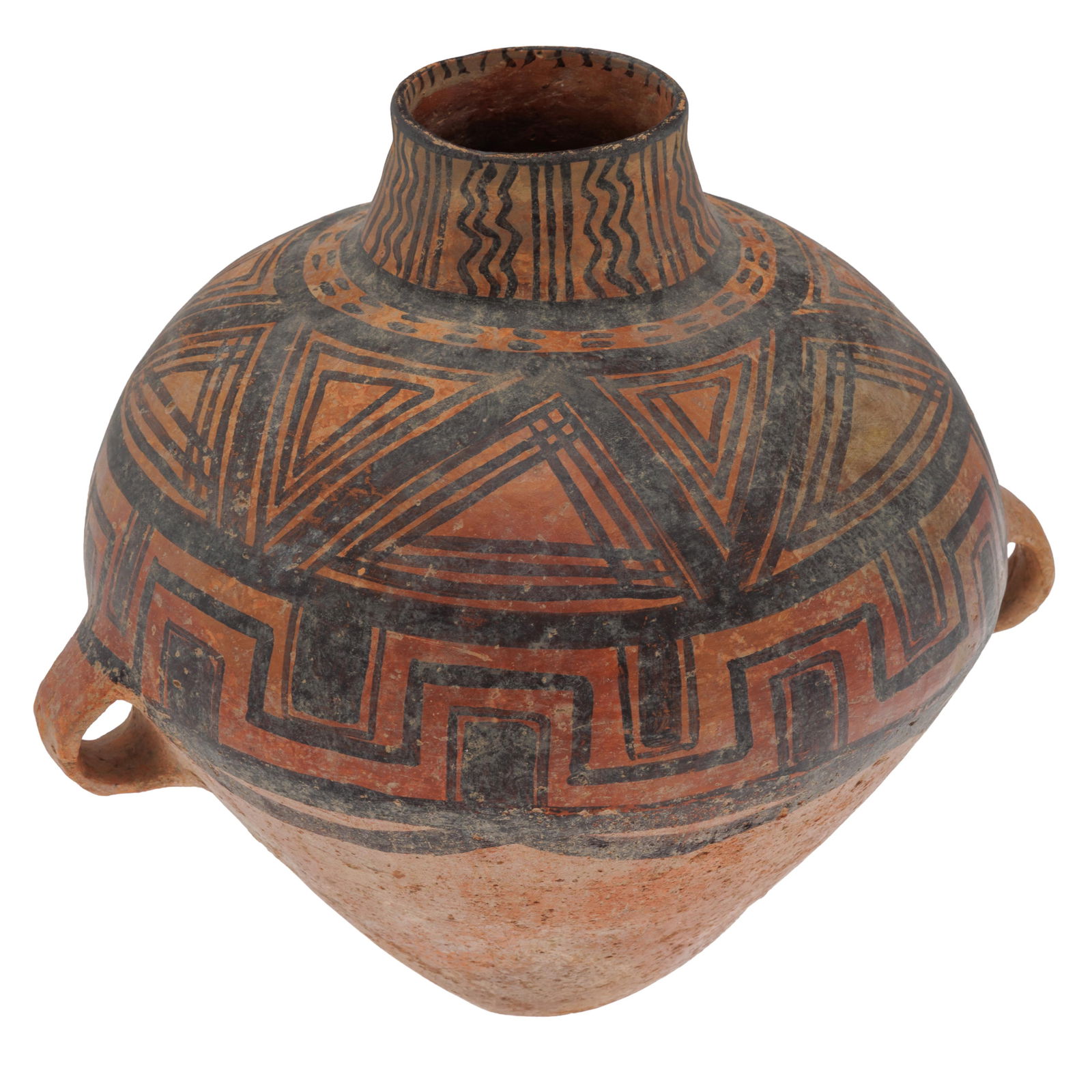 Vessel with elaborate Black on Orange Design (1 of 9)