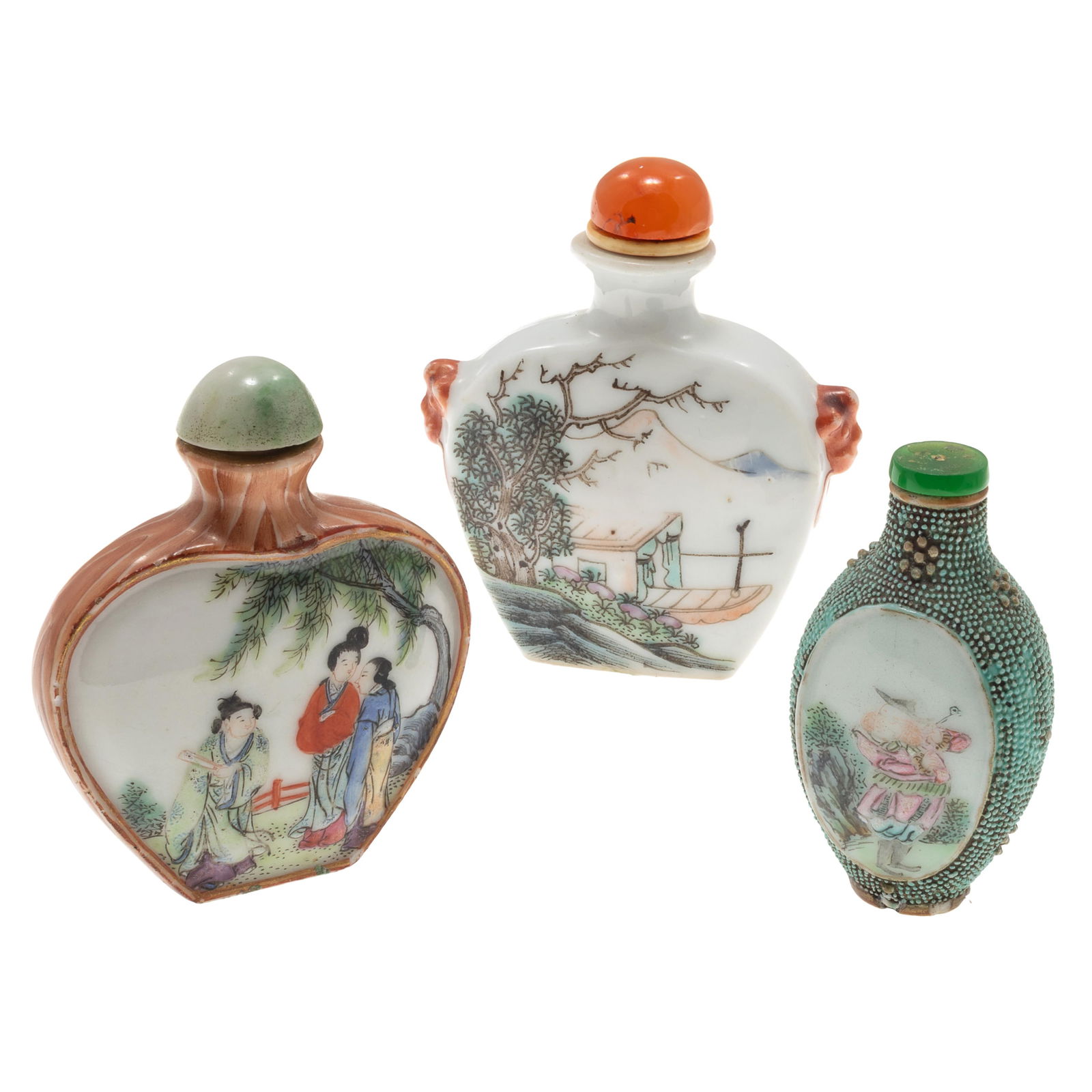 Three Fencai Glazed Porcelain Snuff Bottles (1 of 6)