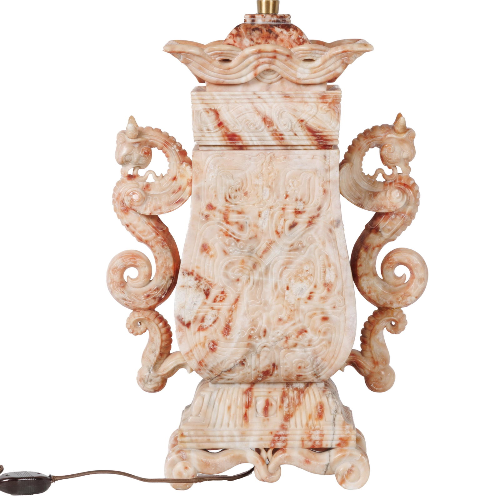 Carved Stone Table Lamp - 3