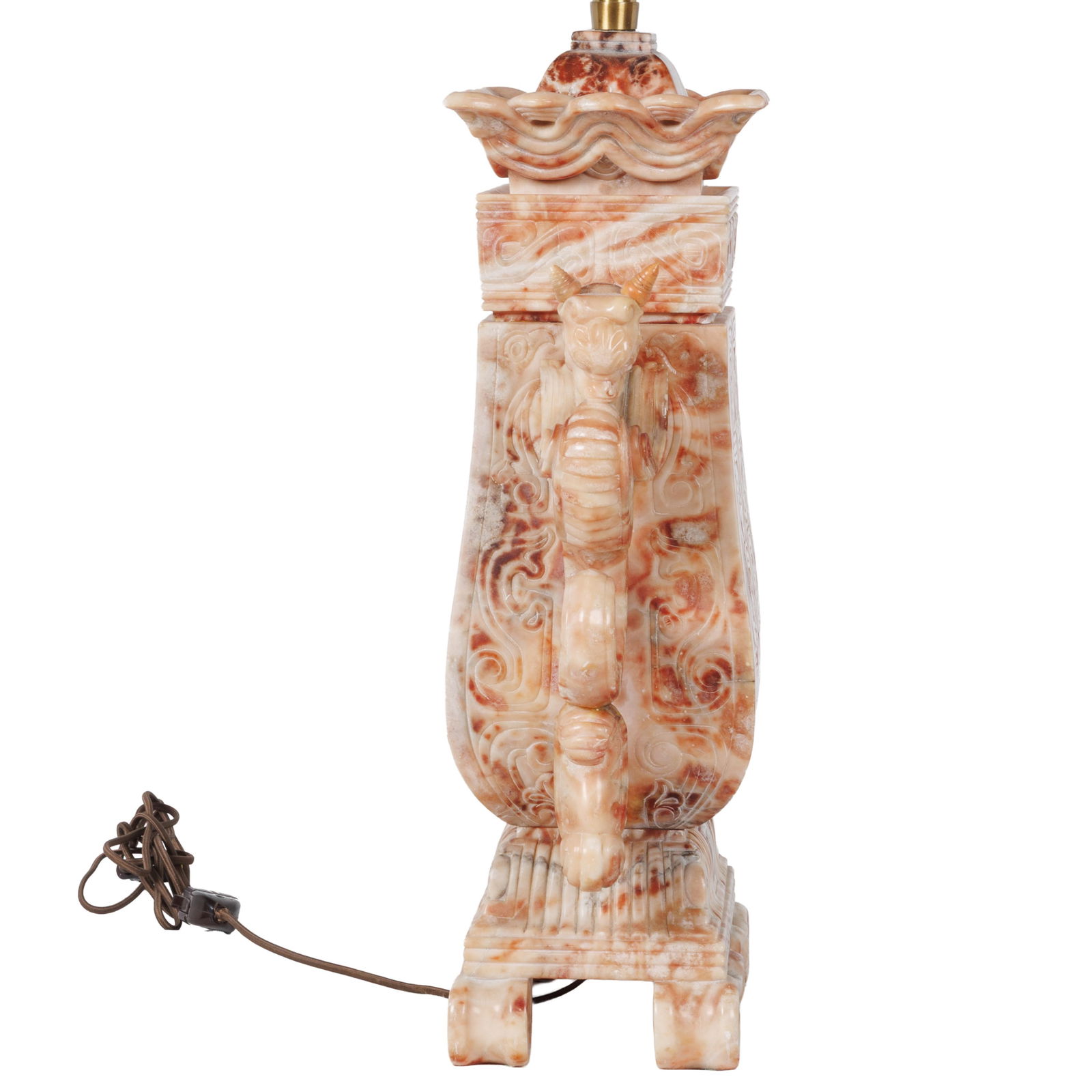 Carved Stone Table Lamp - 4