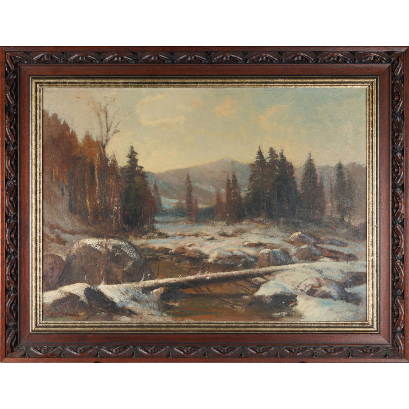 Ladislav Herbert Struna (Czech, 1899-1980).: Ladislav Herbert Struna (Czech, 1899-1980).River landscape.Oil on canvas, signed (lower left), framed.20 x 28in. (51 x 71cm).27 x 35in. (68 x 89cm/frame).Provenance: Art Centrum PrahaAs well as a fine