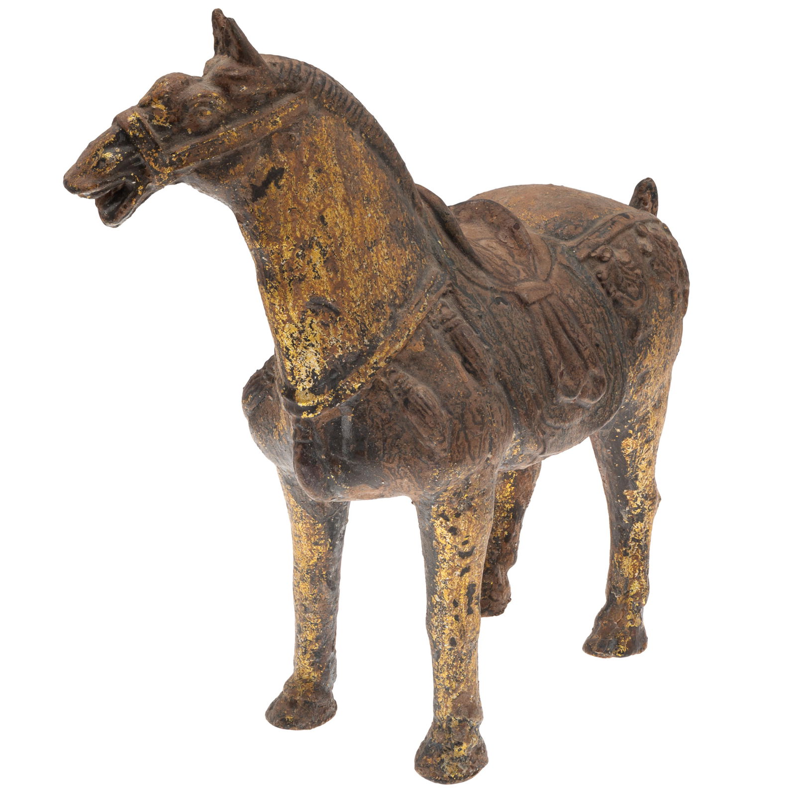 Gilt Metal Tang Style Horse (1 of 5)