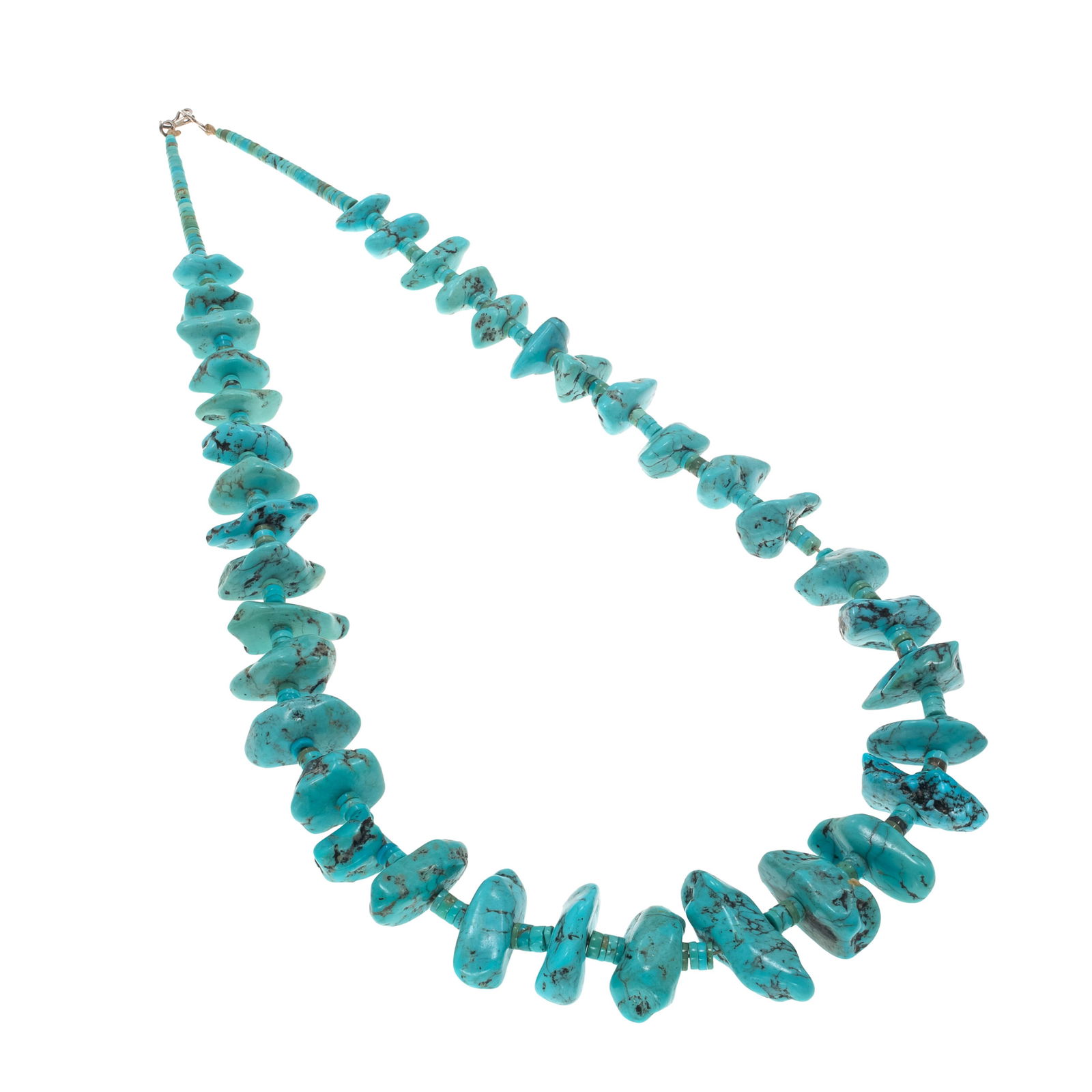 Navajo or Pueblo Turquoise, Sterling Silver Necklace (1 of 4)