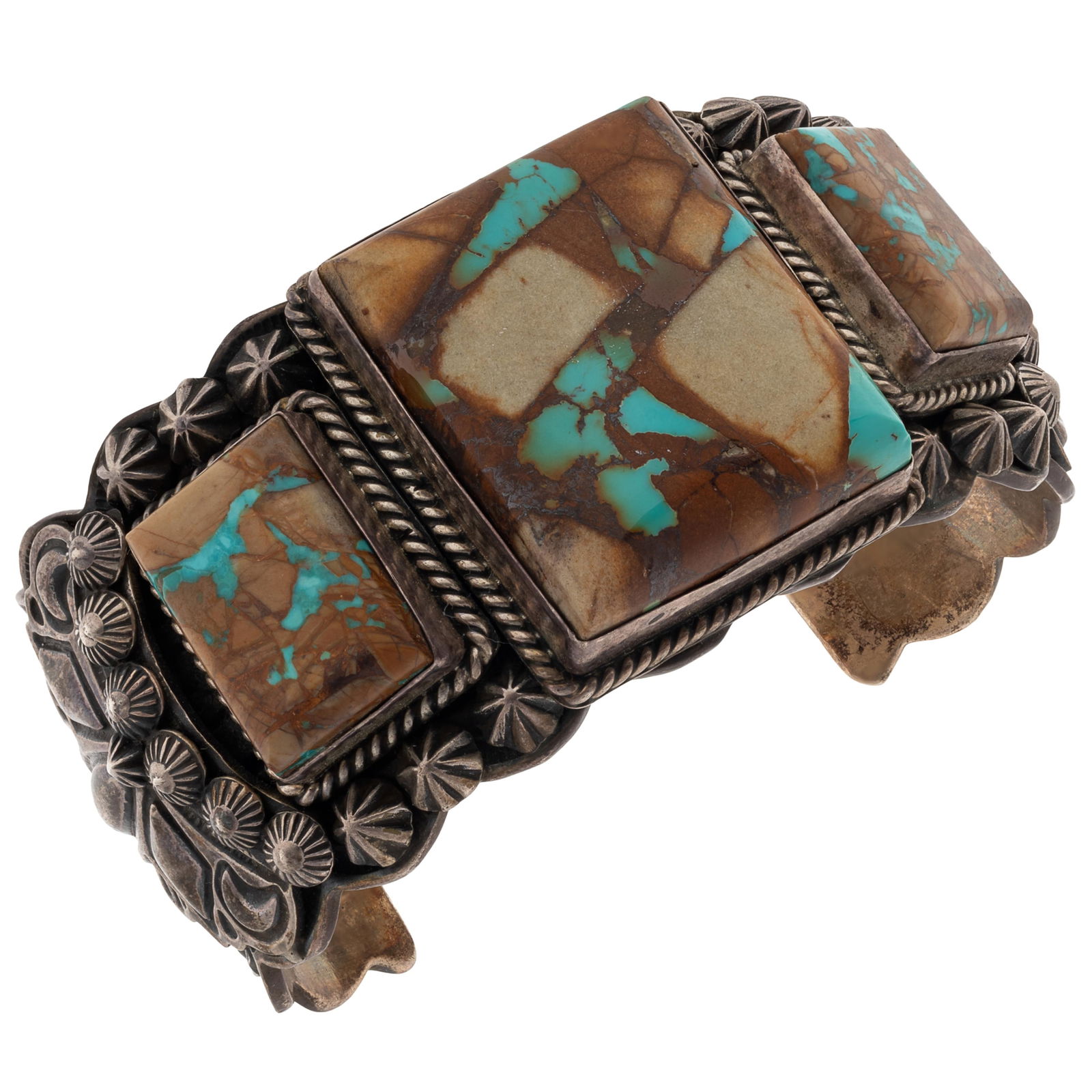 Navajo Turquoise, Sterling Cuff, Darryl Becenti (1 of 5)