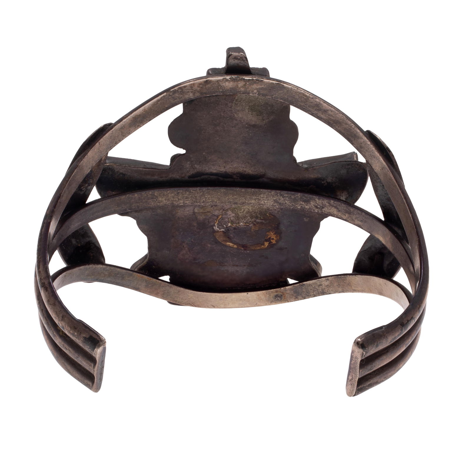 Zuni Multi-Stone, Sterling 'Knifewing' Cuff Bracelet - 4