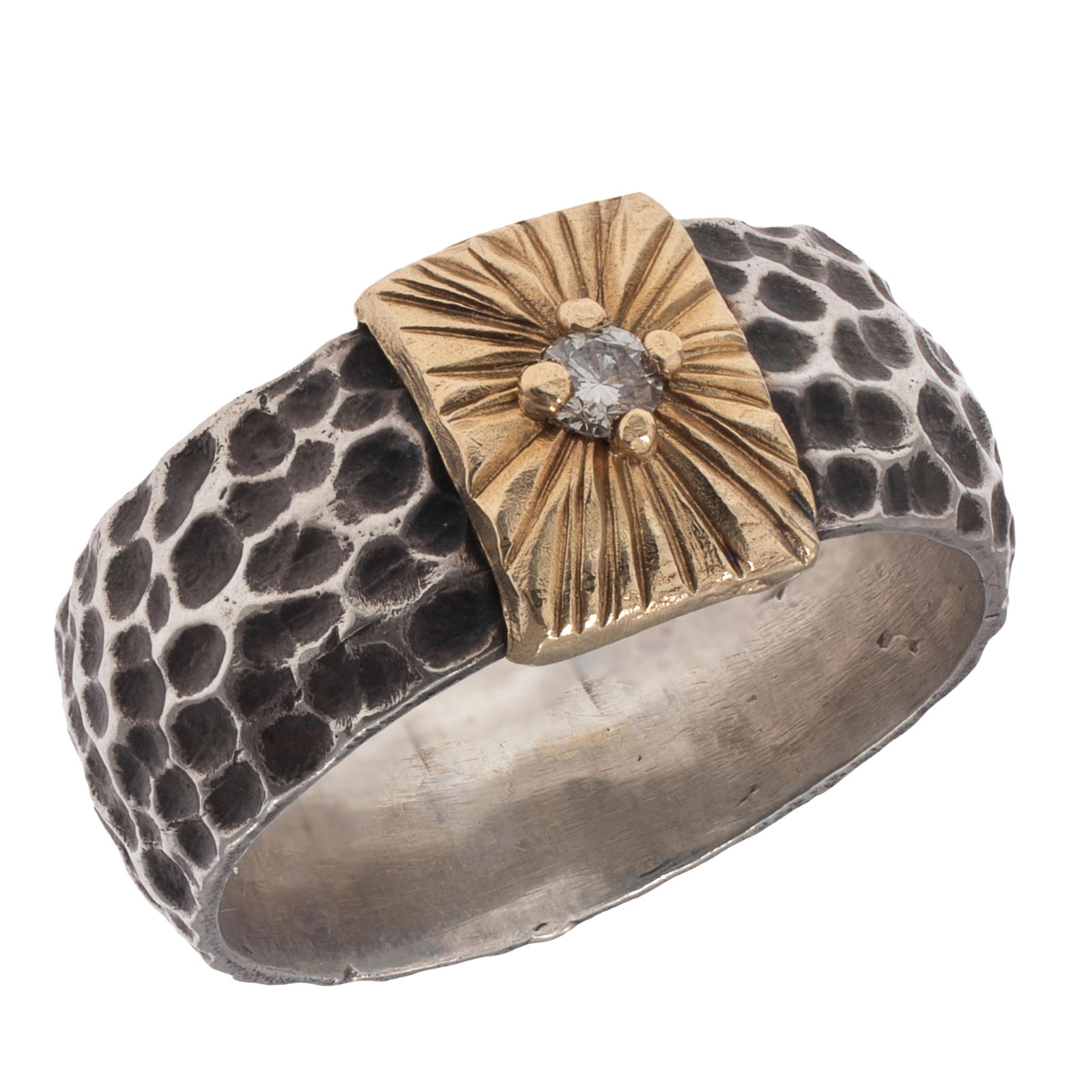 Diamond, 14k, Sterling Silver Ring, Peter Bram (1 of 5)