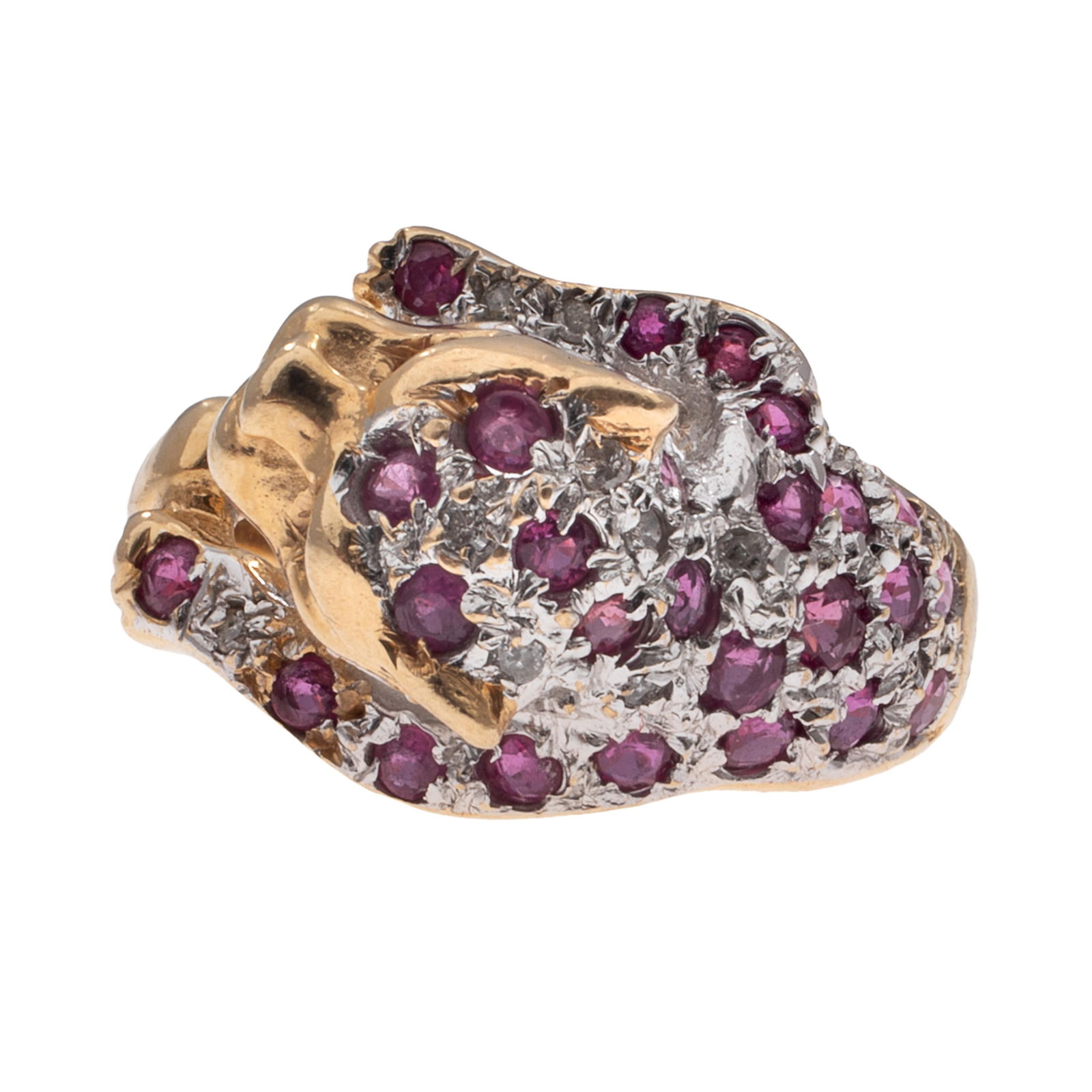 Diamond, Ruby, 14k 'Leopard' Ring - 3