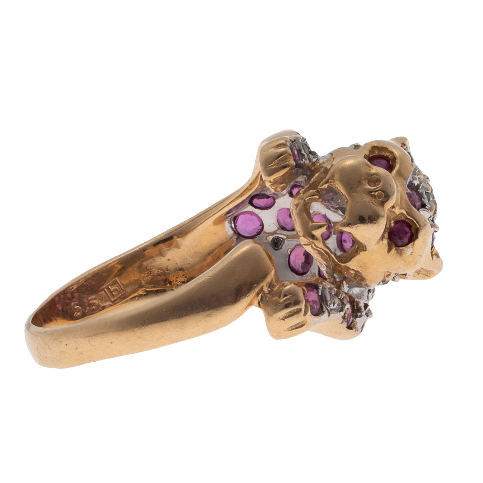 Diamond, Ruby, 14k 'Leopard' Ring - 5