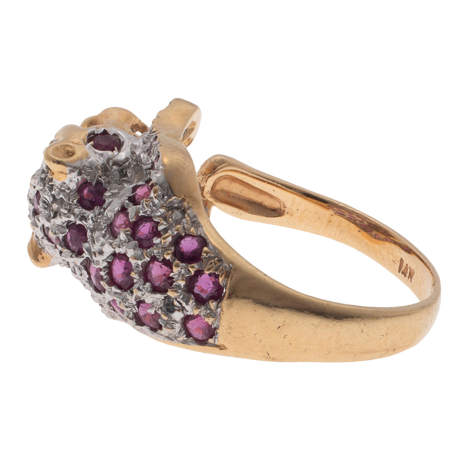 Diamond, Ruby, 14k 'Leopard' Ring - 6