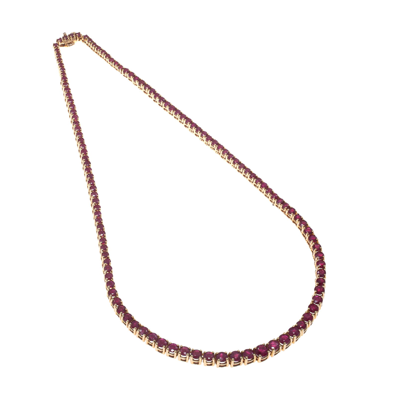 Ruby, 14k Yellow Gold Riviere Necklace (1 of 5)