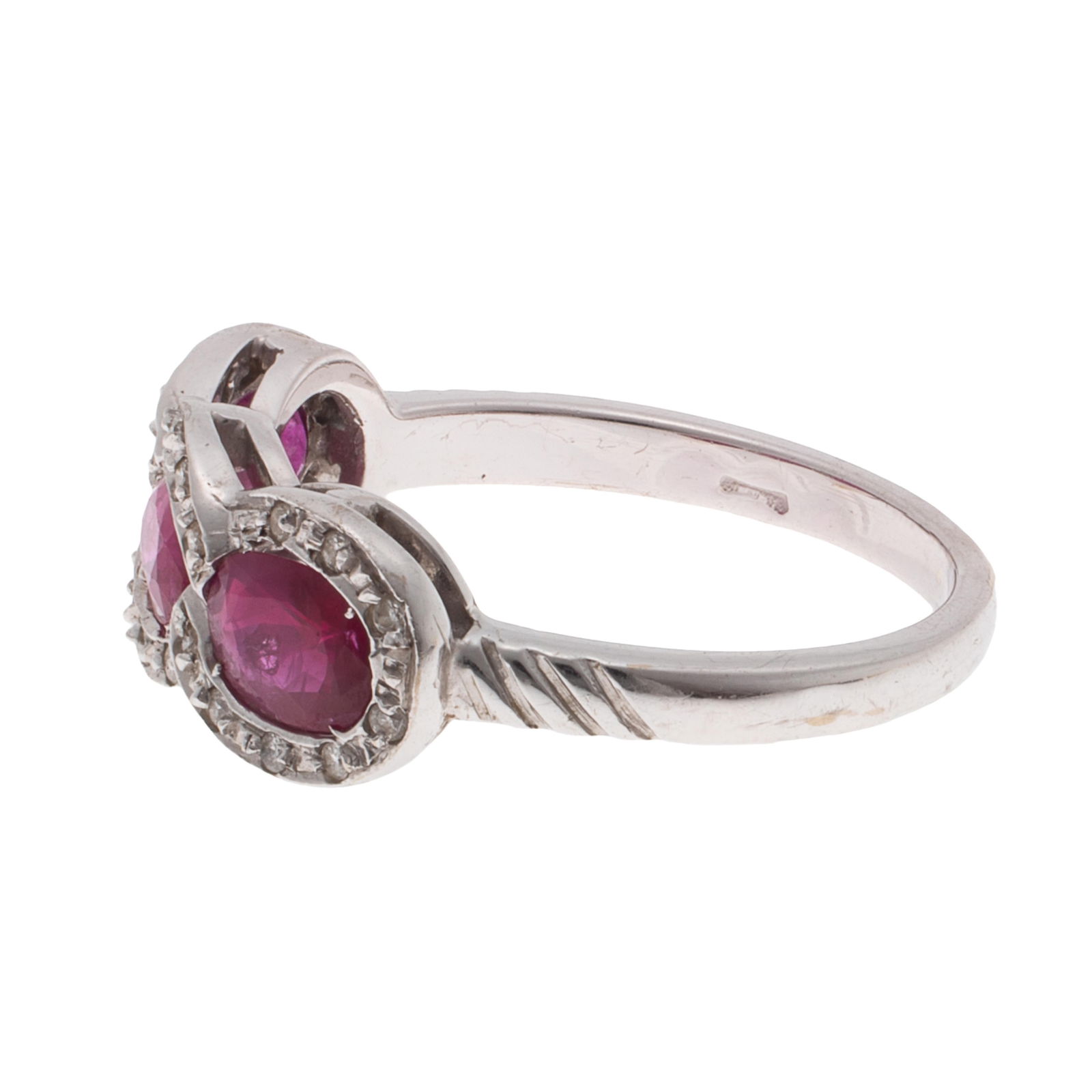 Ruby, Diamond, 14k White Gold Ring - 4