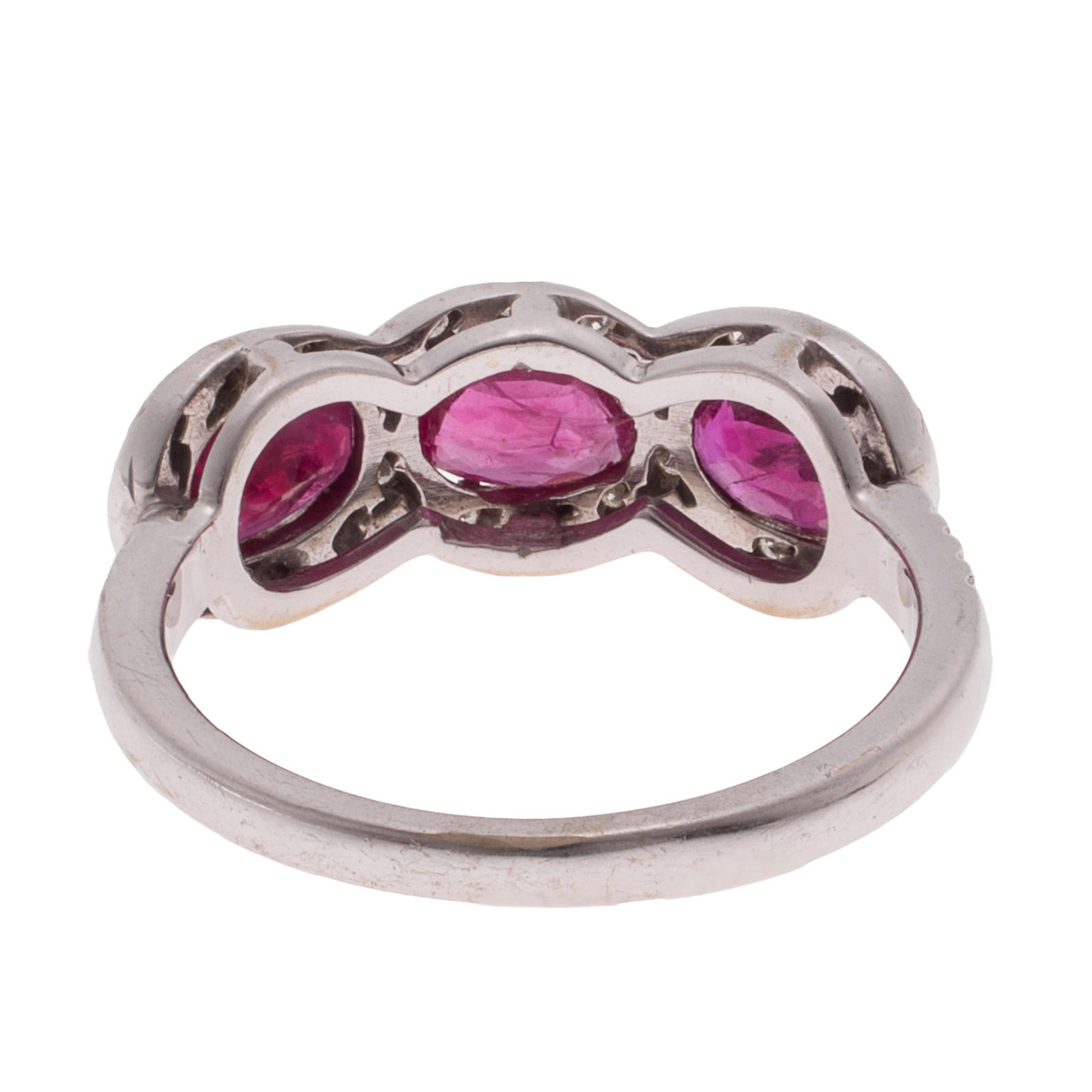 Ruby, Diamond, 14k White Gold Ring - 5