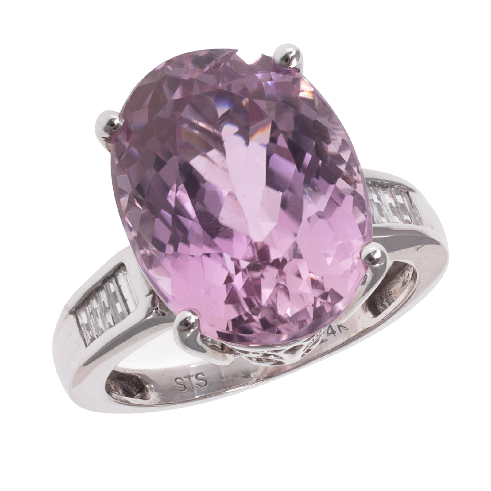 Kunzite, Diamond, 14k White Gold Ring (1 of 5)