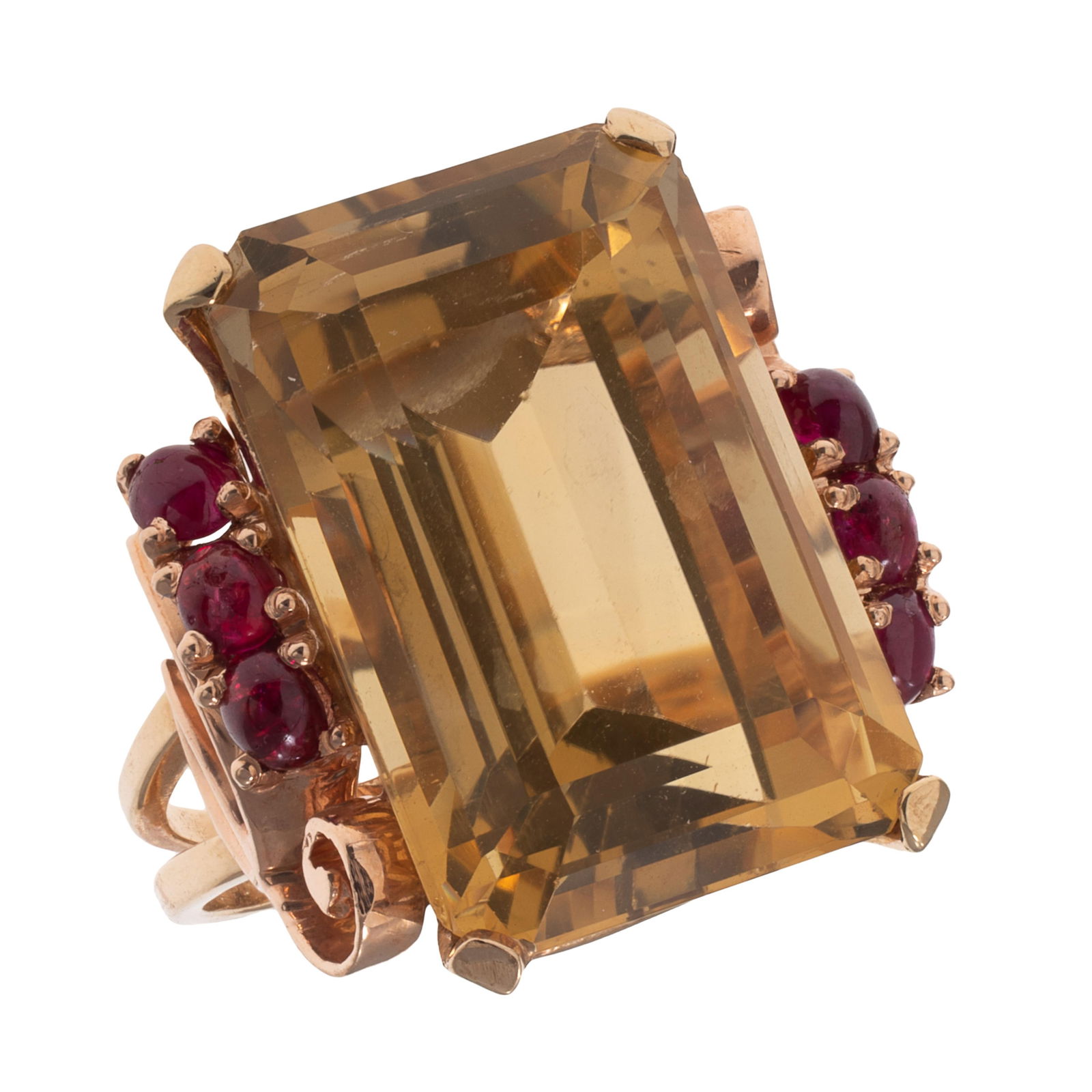 Retro Citrine, Ruby, 14k Ring (1 of 5)