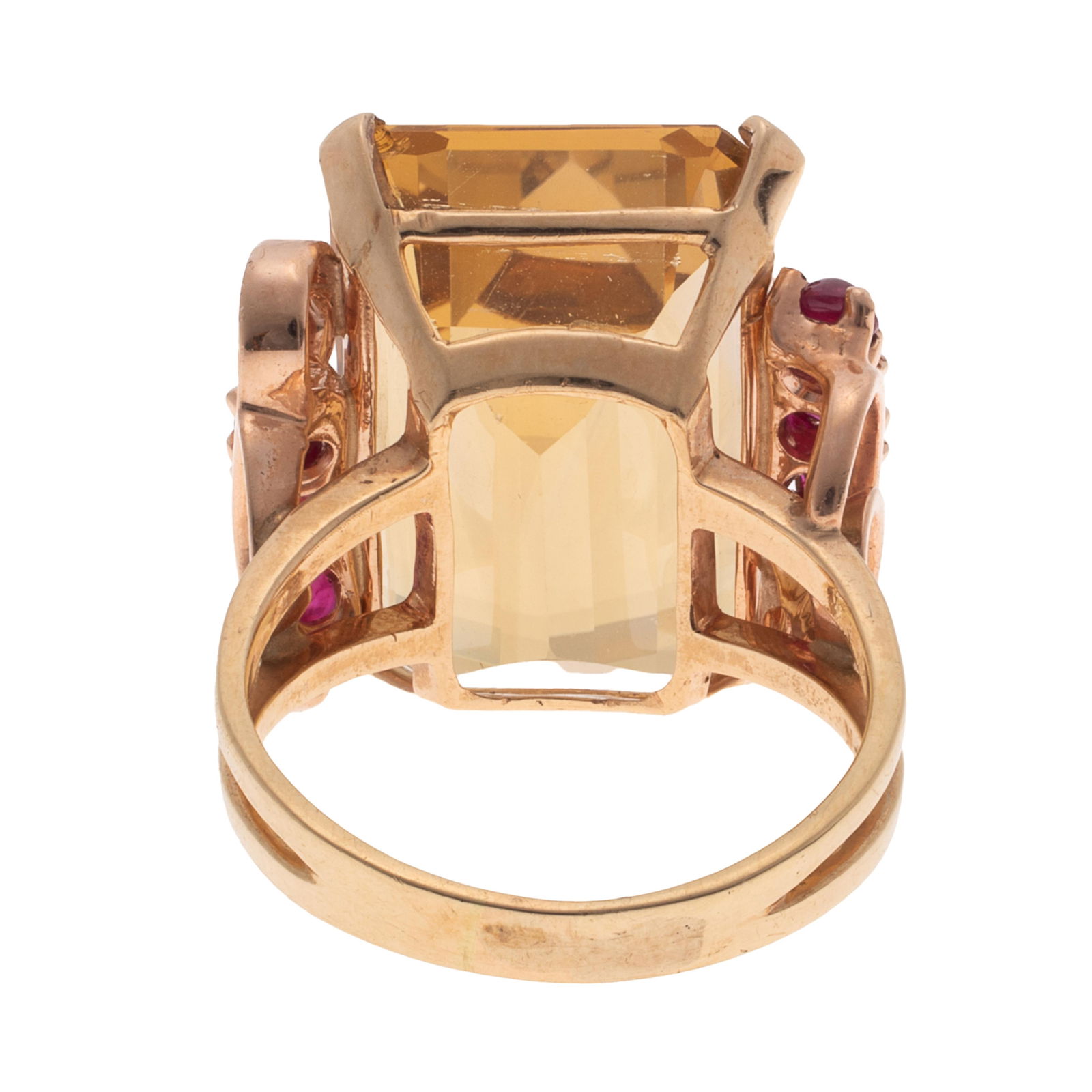 Retro Citrine, Ruby, 14k Ring - 5