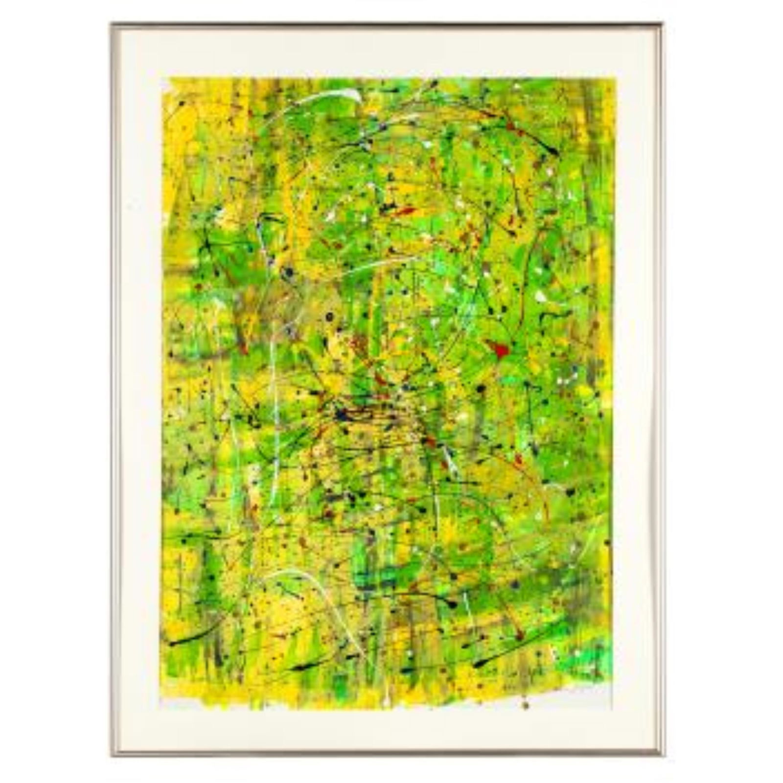 Natan Segal (American, 21st Century): Natan Segal (American, 21st Century)Leaves of GrassMixed media, signed in pencil (lower right), framed.Framed: 34 x 24in. (86 x 61cm)Natan Segal, a Marin artist, counselor and Rabbi works in oils, ink