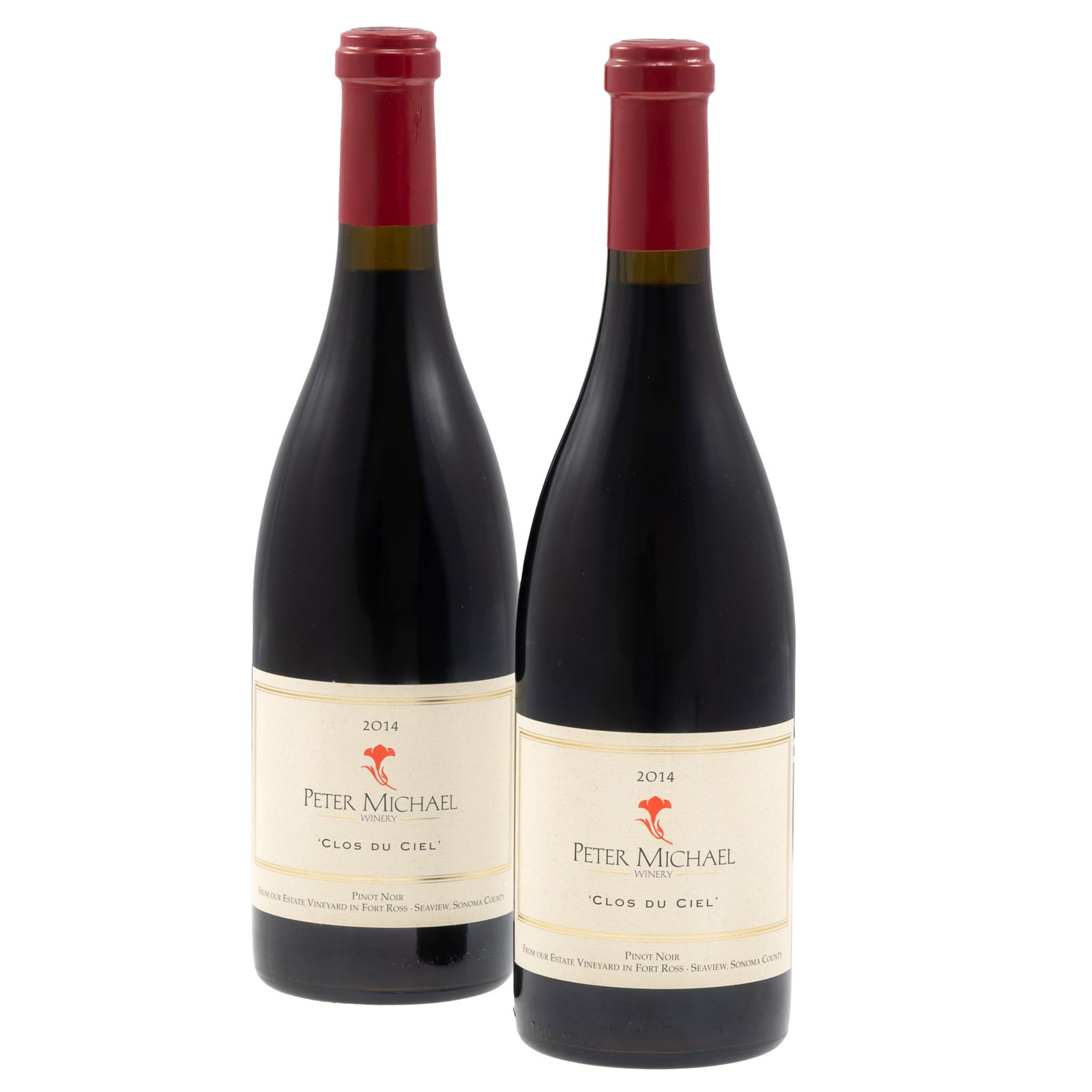 2014Peter Michael 'Clos du Ciel' Pinot Noir: 2014Peter Michael 'Clos du Ciel' Pinot NoirFort Ross Sonoma Coast2 bottles (75cl) per lotCondition: Ullage 2cm bothAll wine is sold 'as-is,' with no guarantees regarding provenance, or storage history
