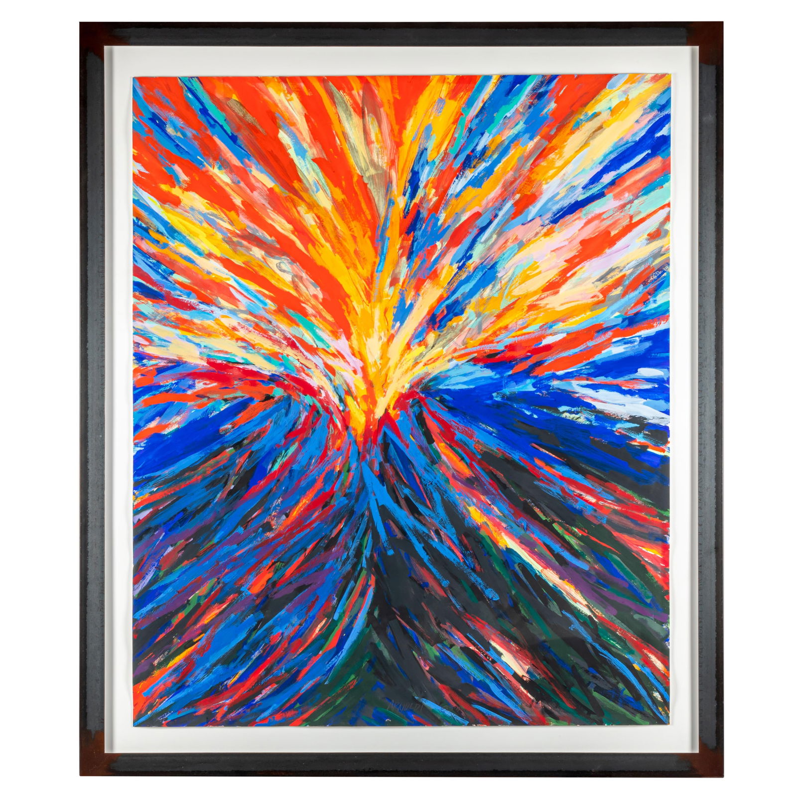 Charles Arthur Arnoldi (American, b. 1946).: Charles Arthur Arnoldi (American, b. 1946). Untitled (Volcano Painting), 1983-85. Oil stick on paper, signed and dated (lower right), framed. 45 1/2 x 37 1/2in. (115 x 95cm). 53 x 45in. (135 x