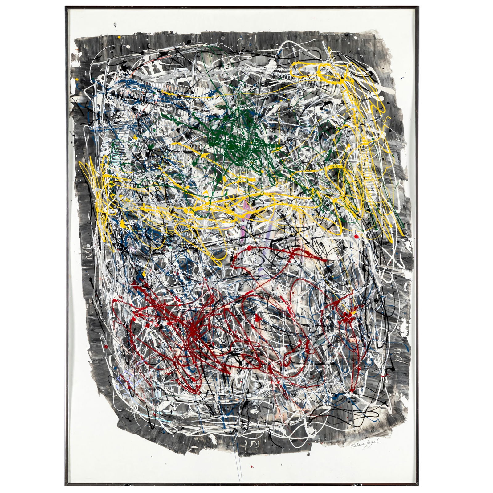 Natan Segal (American, 21st Century): Natan Segal (American, 21st Century) Diffraction Mysteries Mixed Media, signed in pencil (lower right), framed. Framed: 34 x 25in. (86 x 63cm) Natan Segal, a Marin artist counselor and Rabbi works