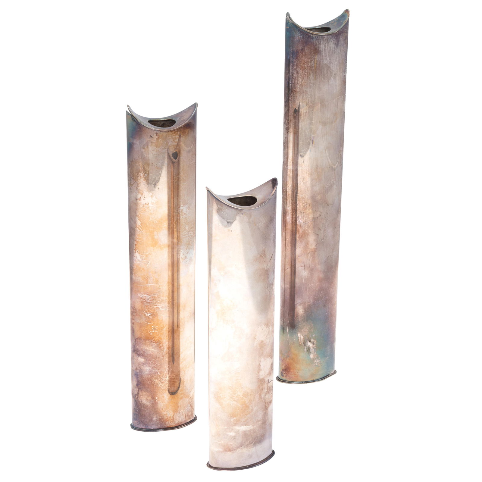 Three Giselle Vases, Lino Sabattini (Italian 1925-2016): Three Giselle Vases Lino Sabattini (Italian 1925-2016) Silver plated metal, 1957 Each signed on bottom