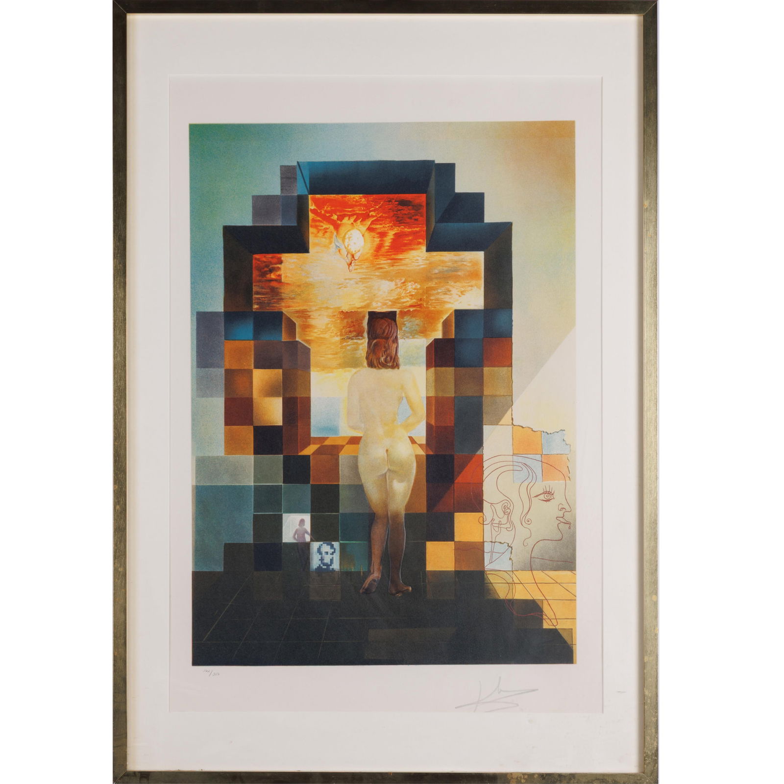 Salvador Dali (Spanish, 1904-1989).: Salvador Dali (Spanish, 1904-1989).Lincoln in Dalivision, 1977.Photolithograph with etched remarque and embossing on Arches paper, signed in pencil, numbered 162/350, published by Levine & Levine, New