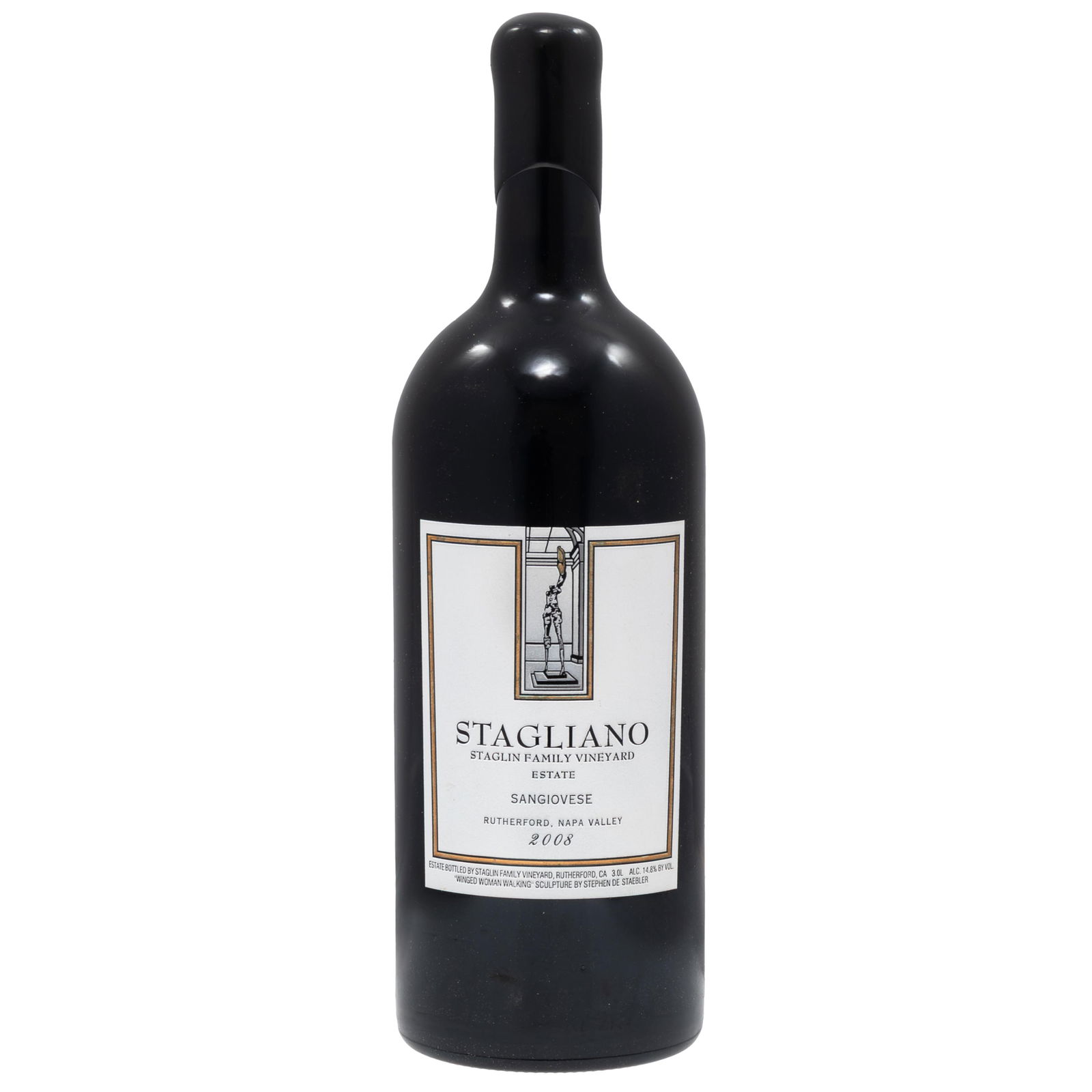 2008 Staglin Family Vineyards Stagliano Sangiovese Double Magnum: 2008 Staglin Family Vineyards Stagliano Sangiovese Double Magnum Rutherford, Napa 1 Double Magnum (300cl) per lot (owc) All wine is sold 'as-is,' with no guarantees regarding provenance, or storage
