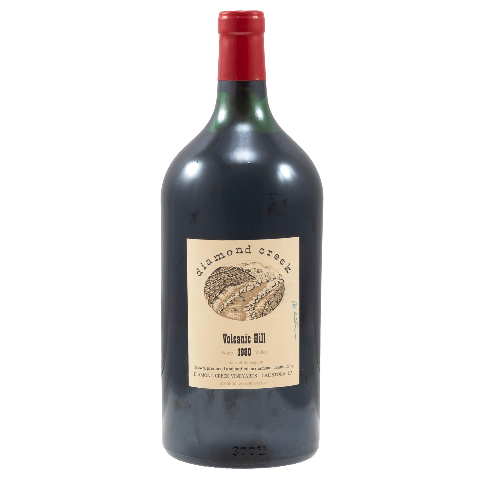 1980 Diamond Creek Volcanic Hill Cabernet Sauvignon Double Magnum: 1980 Diamond Creek Volcanic Hill Cabernet Sauvignon Double Magnum Napa Valley 1 bottle Double Magnum (300cl) per lot All wine is sold 'as-is,' with no guarantees regarding provenance, or storage