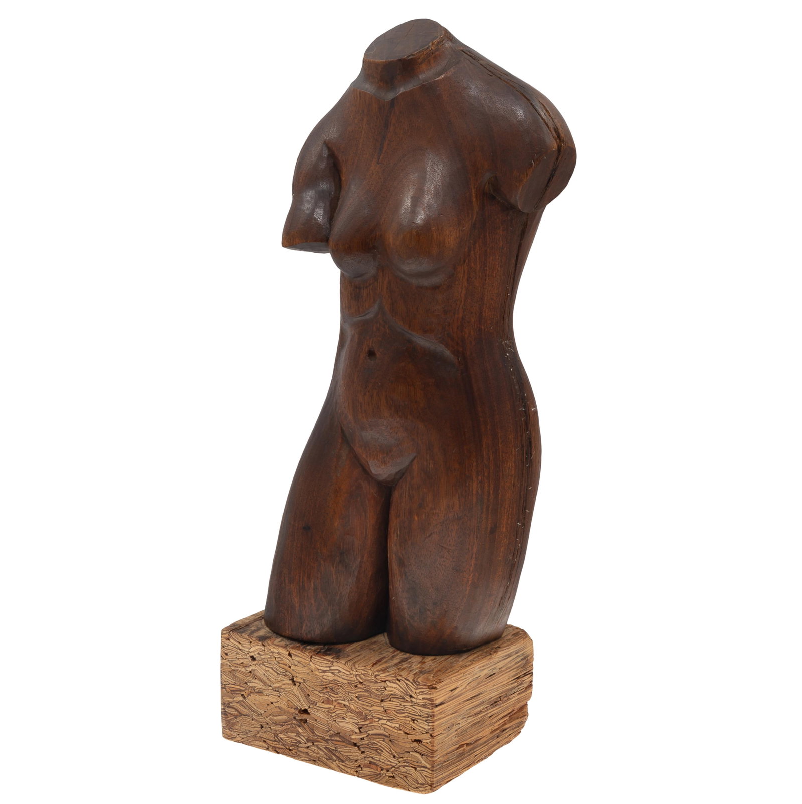 Wooden Sculpture of Female Torso: Wooden Sculpture of Female Torso unsigned 24in (61cm) h