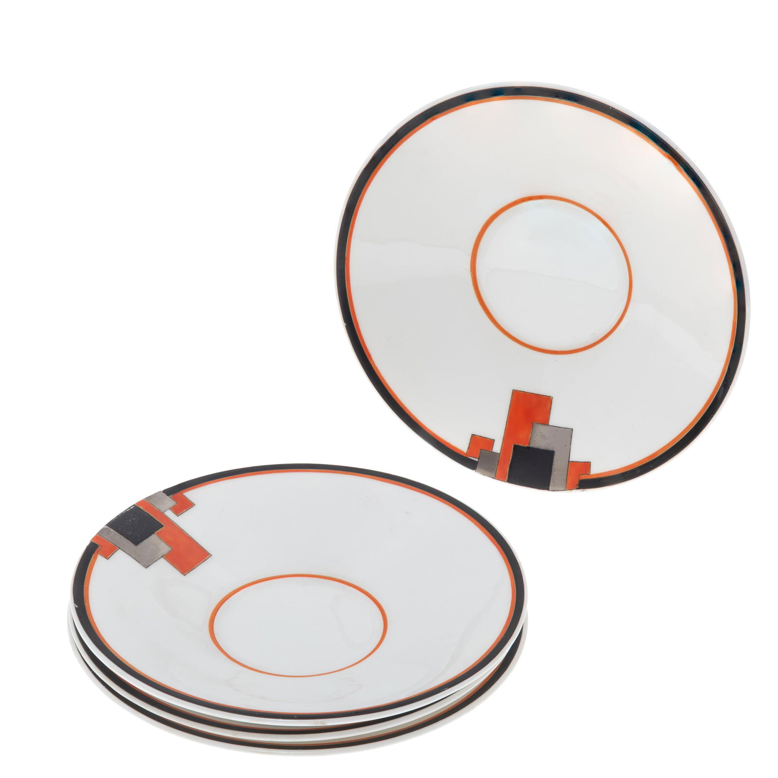 Shelly Art Deco Tea Set, Red Blocks Pattern - 2