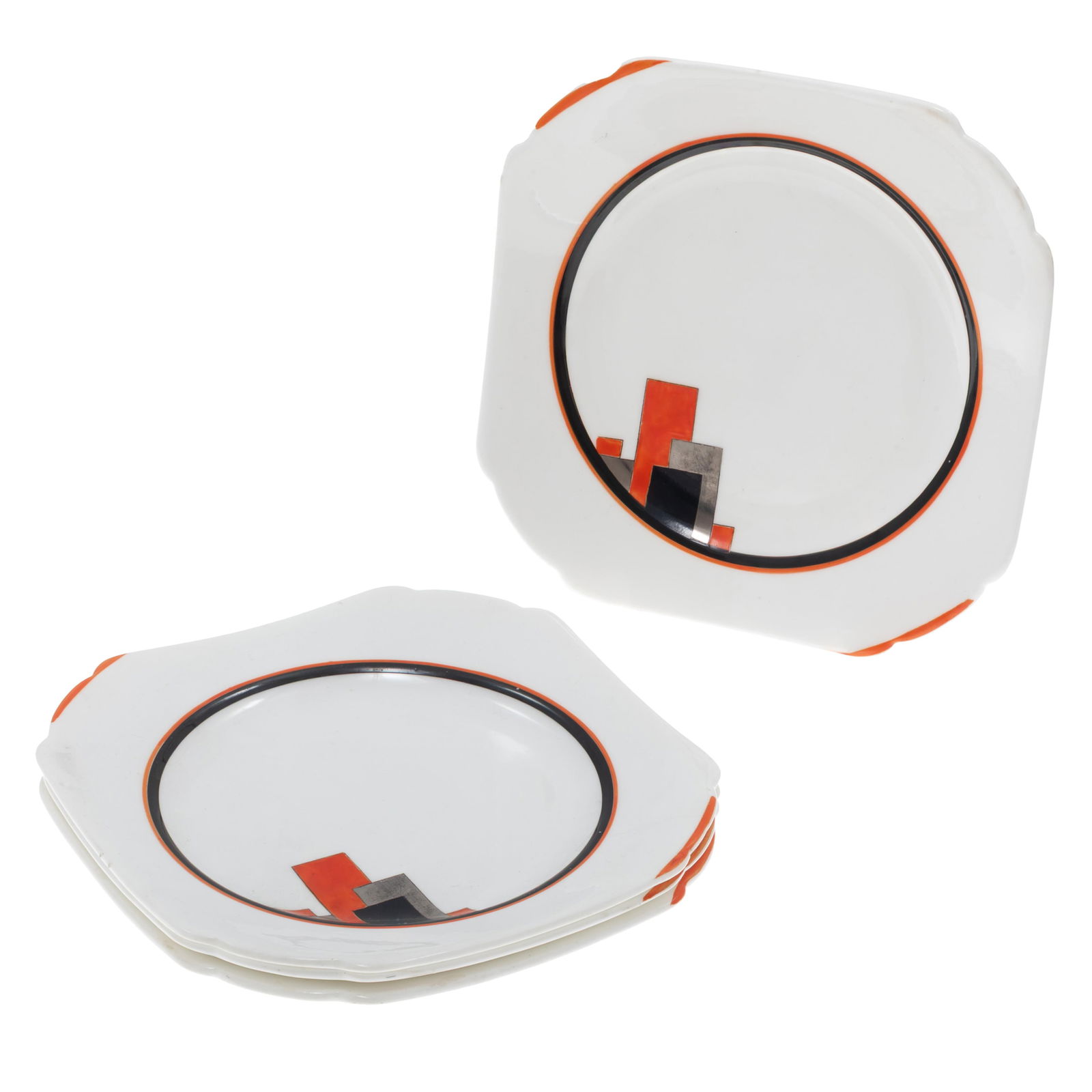 Shelly Art Deco Tea Set, Red Blocks Pattern - 3